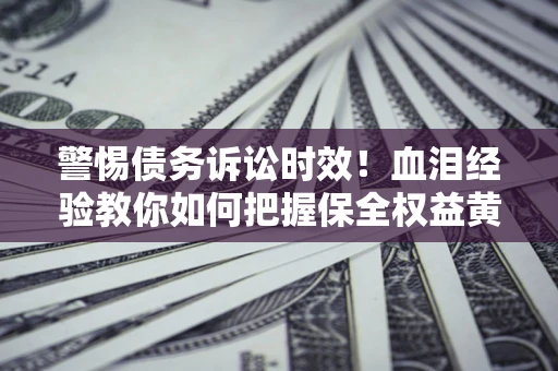武汉警惕债务诉讼时效！血泪经验教你如何把握保全权益黄金期