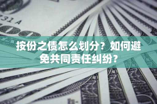 武汉按份之债怎么划分？如何避免共同责任纠纷？